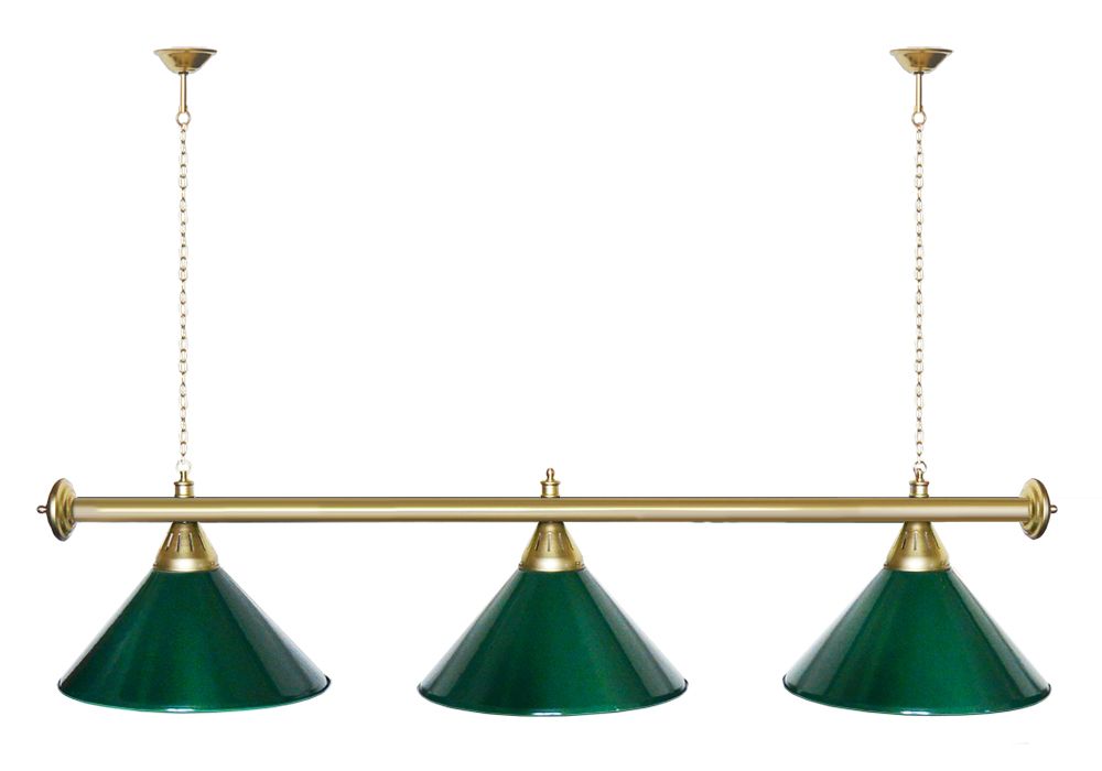 Лампа STARTBILLIARDS 3 пл. (плафоны антик медь,штанга антик медь,фурнитура золото)