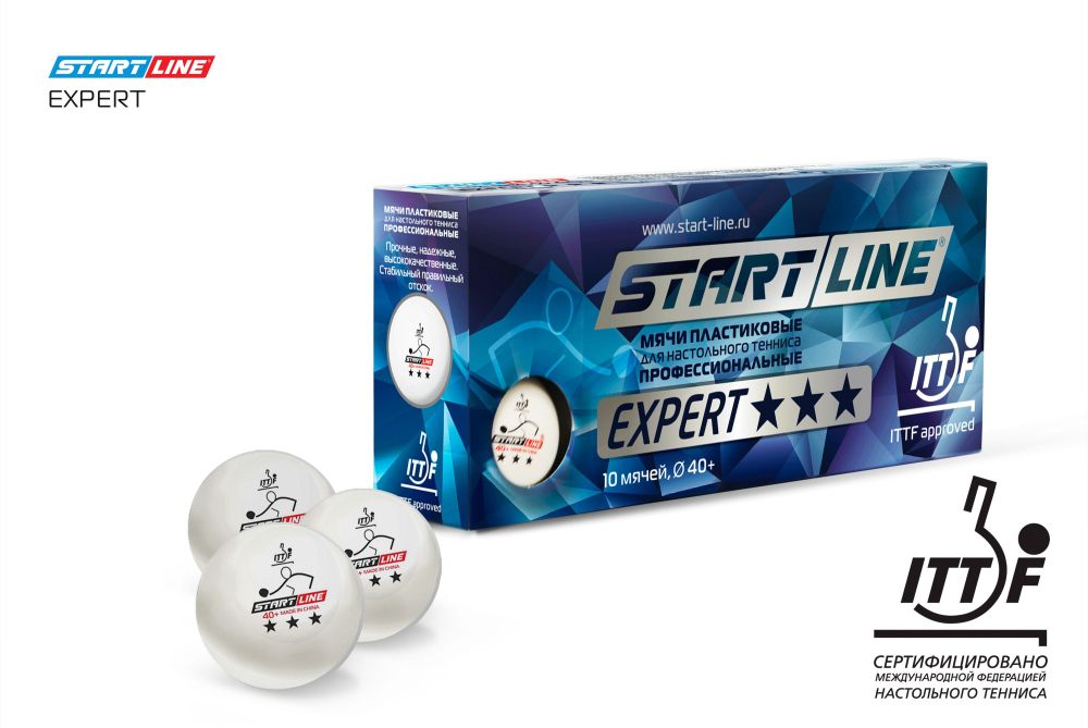 Мячи Start line EXPERT V40+ 3* (ITTF) (10 шт)