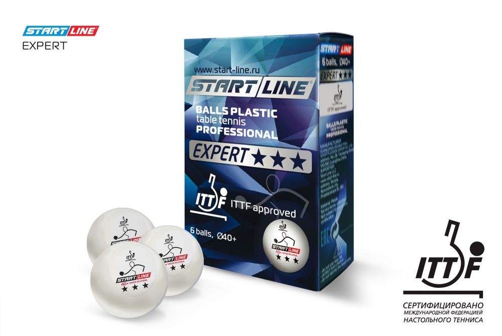 Мячи Start line EXPERT V40+ 3* (ITTF) (6 шт)