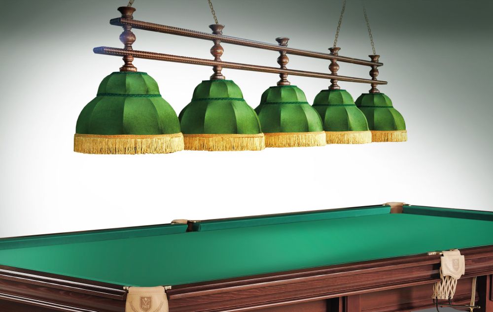 Лампа Аристократ-2 5пл. ясень (№6,бархат wine,бахрома желтая,фурнитура золото)