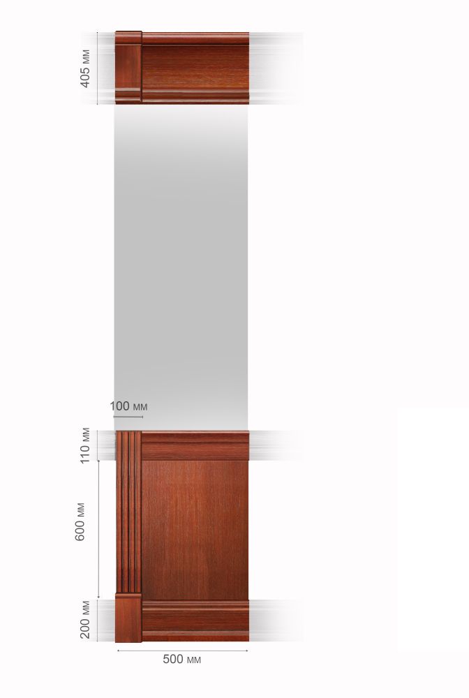 Пилястра в сборе завершающая Президент Стандарт 33*100*2900 краш (№4)