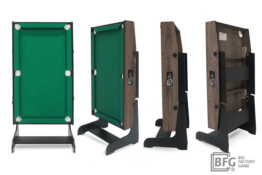 Бильярд BFG Compact Moby 4 (Анкор) (Пул, анкор/черный (ЛДСП), ЛДСП_16, Сукно Euro Pro 30 ш1.98м, Х/б сетка)