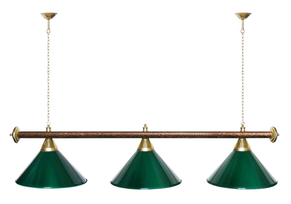 Лампа STARTBILLIARDS 3 пл. (плафоны хром,штанга золотая,фурнитура золото)