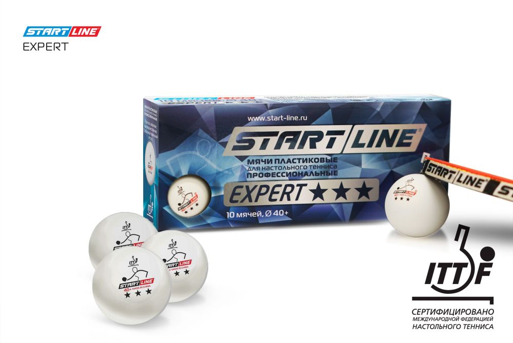 Мячи Start line EXPERT V40+ 3* (ITTF) (10 шт)
