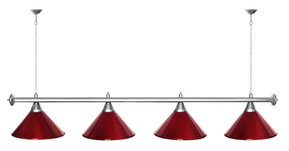 Лампа STARTBILLIARDS 4 пл. (плафоны хром,штанга хром,фурнитура золото)