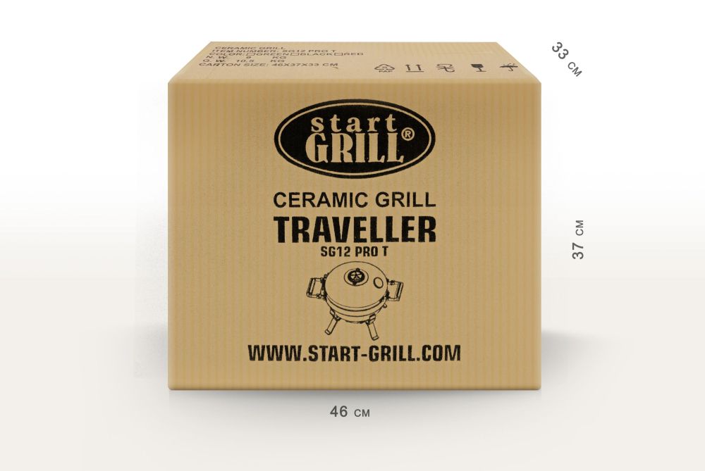 Портативный керамический гриль TRAVELLER 12 дюймов (красный) (30,5 см)