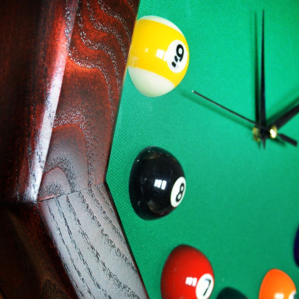 Часы 8 граней ясень/сукно (№7,Сукно Euro Pro 50 ш1.98м Yellow green)