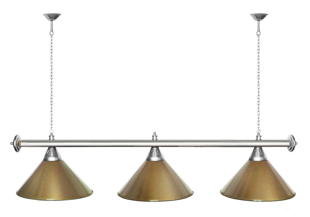 Лампа STARTBILLIARDS 3 пл. (плафоны голубые,штанга голубая,фурнитура золото)