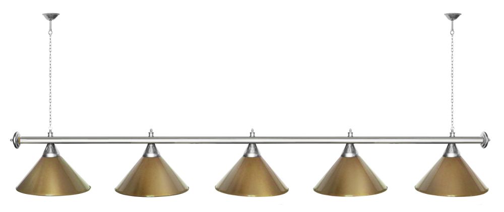 Лампа STARTBILLIARDS 5 пл. (плафоны бронза,штанга бронза,фурнитура золото)