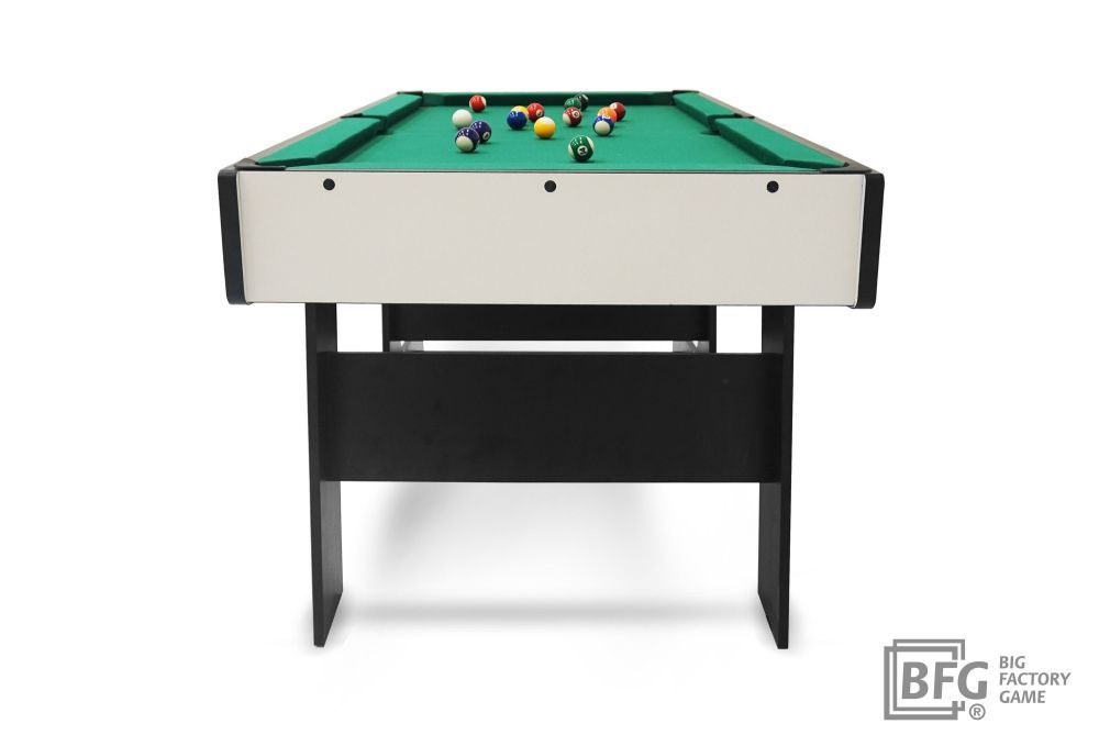 Бильярд BFG Compact Moby 4 (Стандарт) (Пул, серый/черный (ЛДСП), ЛДСП_16, Сукно Euro Pro 30 ш1.98м, Х/б сетка)