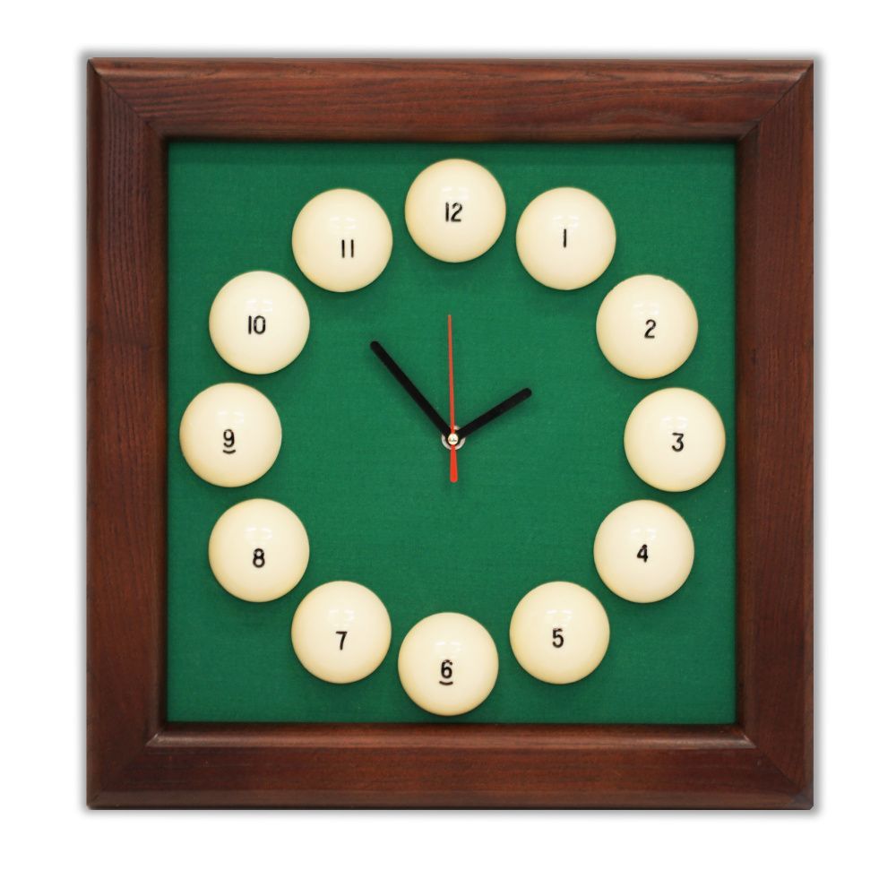 Часы Квадрат пирамида ясень/сукно (№5,Сукно Euro Pro 50 ш1.98м Yellow green)