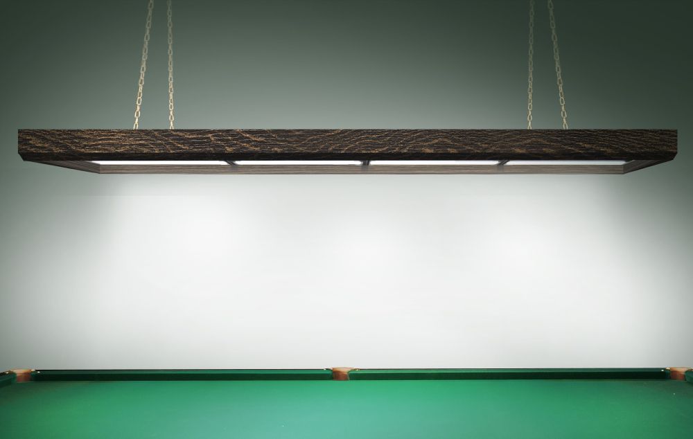 Лампа Evolution 4 секции ПВХ (ширина 600) (Пленка ПВХ Старое дерево,фурнитура медь)