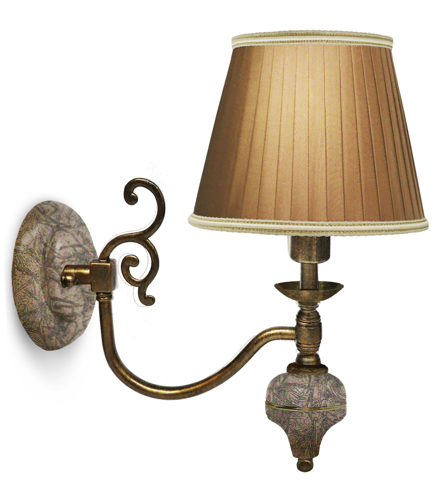 Бра (№3,плафоны синие,фурнитура золото)