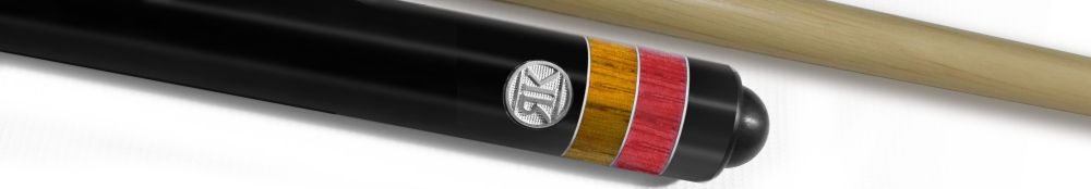 Кий Оникс, черный граб/белый граб/желт.граб/красный граб, 18-запилов, 2PC(ЯК)