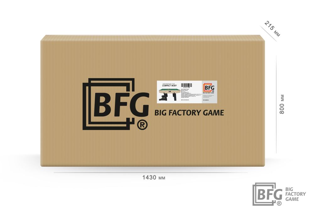 Бильярд BFG Compact Moby 4 (Йоркшир) (Пул, йоркшир/черный (ЛДСП), ЛДСП_16, Сукно Euro Pro 30 ш1.98м, Х/б сетка)
