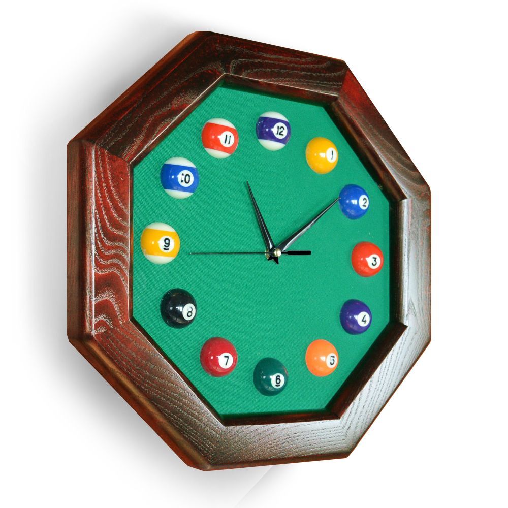 Часы 8 граней ясень/сукно (№6,Сукно Euro Pro 50 ш1.98м Yellow green)