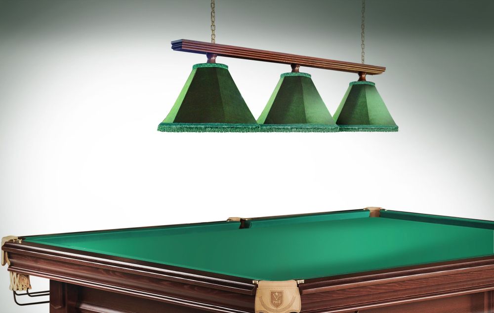 Лампа Классика 1 3 пл. сосна (№5,бархат синий,бахрома синяя,фурнитура золото)