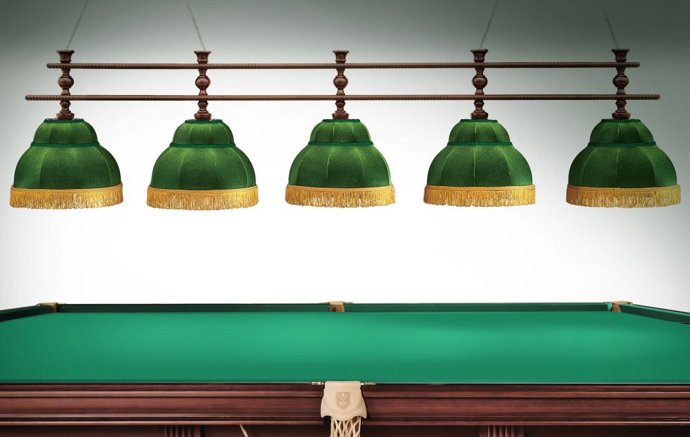 Лампа Аристократ-2 5пл. ясень (№6,Бархат красный,бахрома желтая,фурнитура золото)