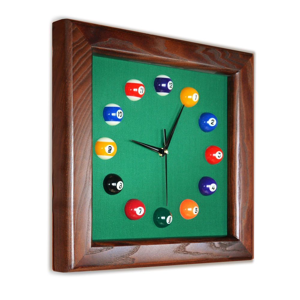 Часы Квадрат ясень/сукно (№4,Сукно Euro Pro 50 ш1.98м Yellow green)