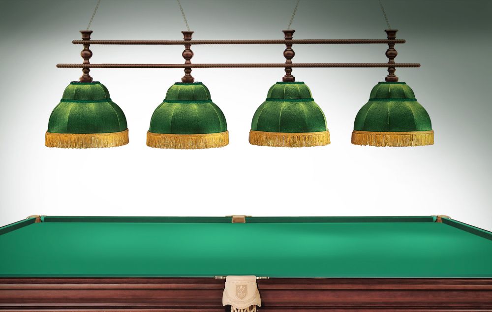 Лампа Аристократ-3 4пл. береза (№1,бархат синий,бахрома синяя,фурнитура золото)