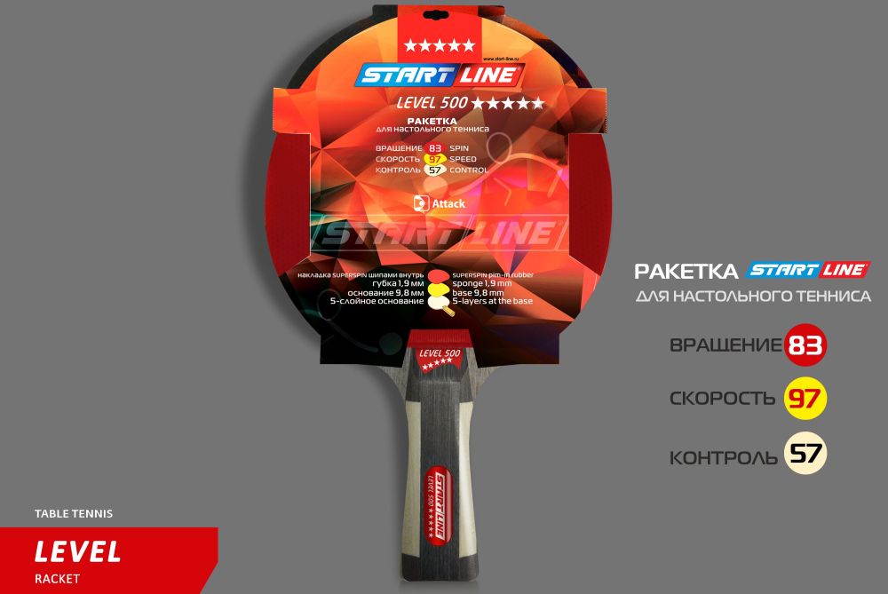 Теннисная ракетка Start line Level 500 New (коническая) 12604