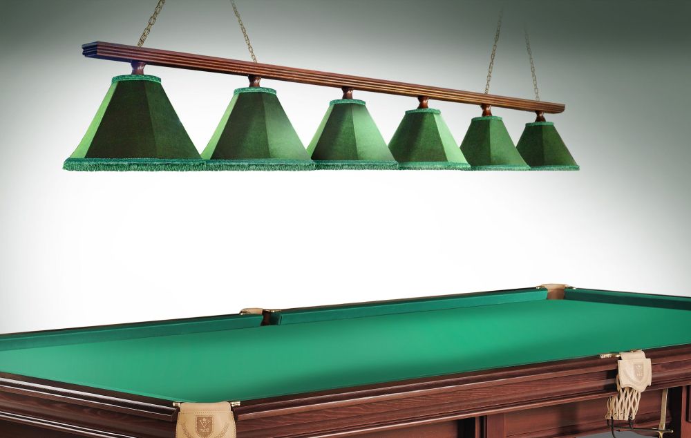 Лампа Классика 2 6пл. ясень (№1,бархат wine,бахрома желтая,фурнитура золото)