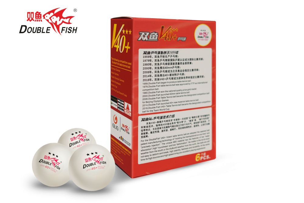 Мячи для н/т Double Fish 3* Volant (6 шт/упак.) р-р.40+