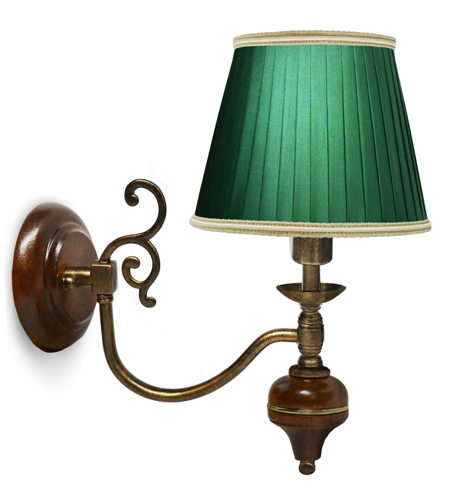 Бра Барон Люкс (№1,плафоны красные,фурнитура золото)