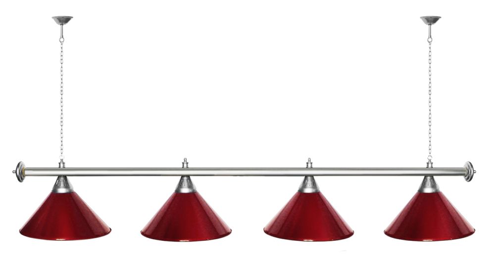 Лампа STARTBILLIARDS 4 пл. (плафоны зеленые,штанга хром,фурнитура хром)