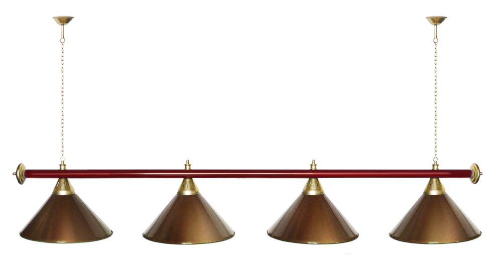 Лампа STARTBILLIARDS 4 пл. (плафоны золотые,штанга хром,фурнитура хром)