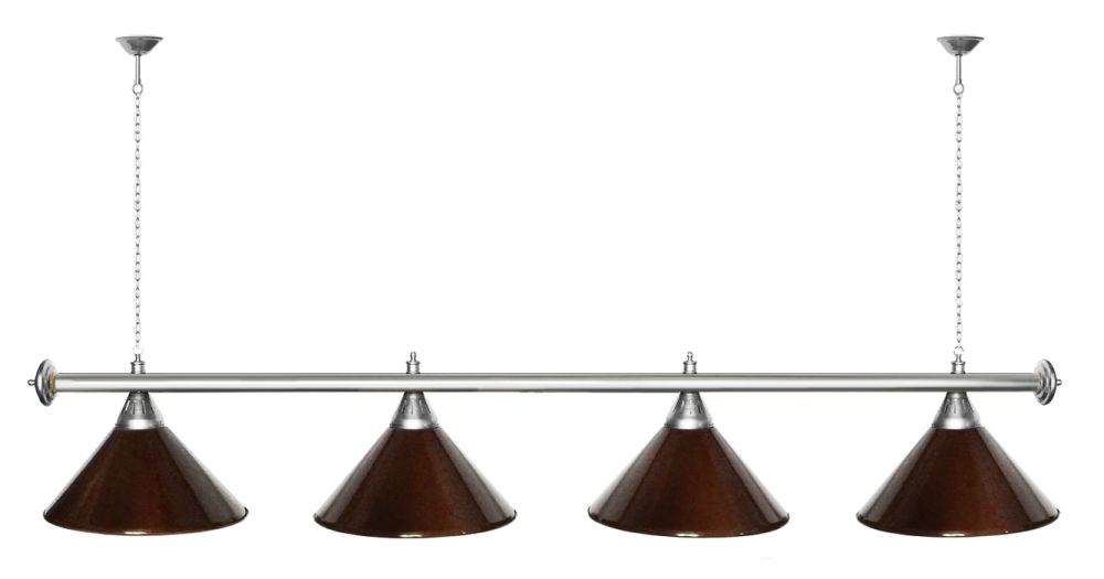 Лампа STARTBILLIARDS 4 пл. (плафоны зеленые,штанга хром,фурнитура хром)